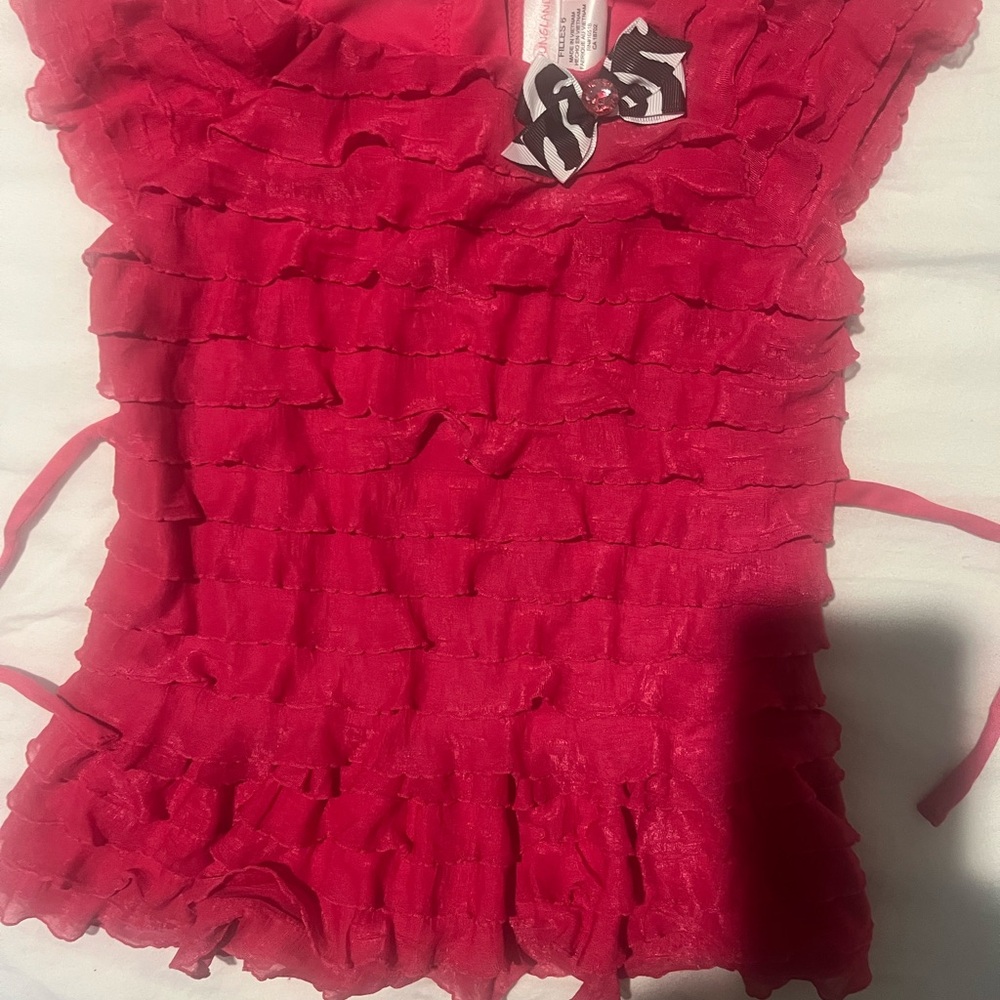 Kohl's Red Ruffled Top - Picture 3 of 3